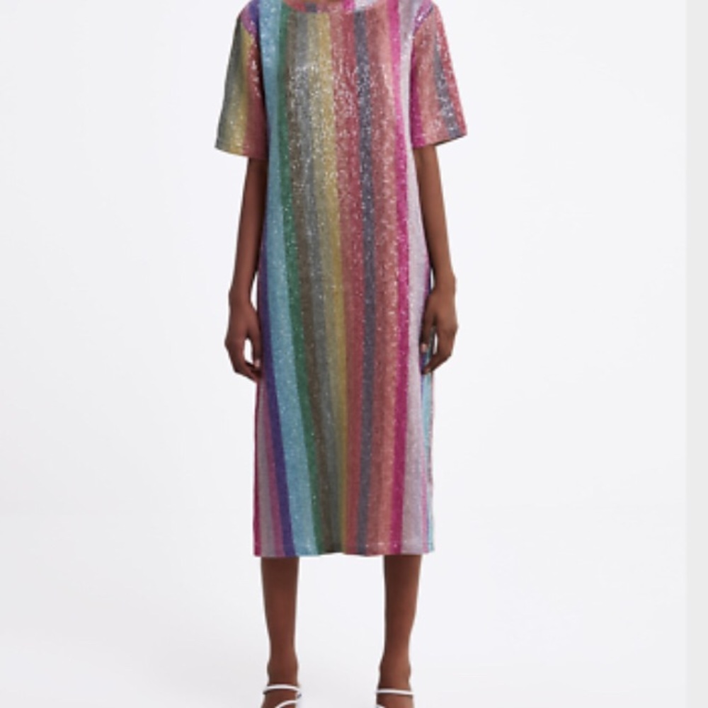 Zara Rainbow Sequin Dress